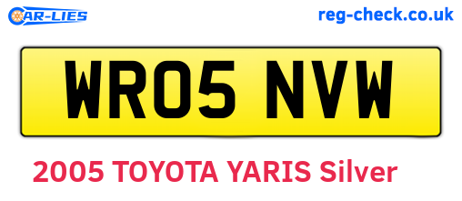 WR05NVW are the vehicle registration plates.