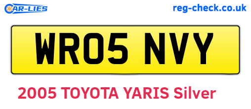 WR05NVY are the vehicle registration plates.