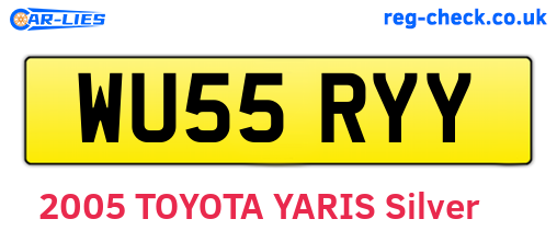 WU55RYY are the vehicle registration plates.