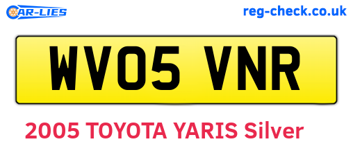 WV05VNR are the vehicle registration plates.