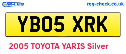 YB05XRK are the vehicle registration plates.