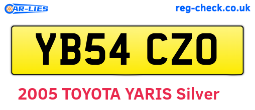 YB54CZO are the vehicle registration plates.