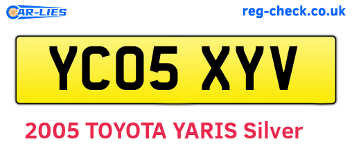 YC05XYV are the vehicle registration plates.