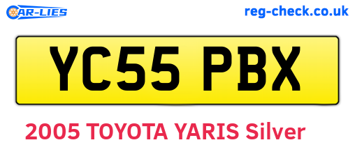 YC55PBX are the vehicle registration plates.