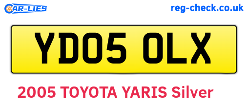 YD05OLX are the vehicle registration plates.