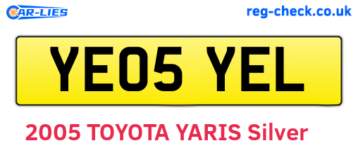YE05YEL are the vehicle registration plates.