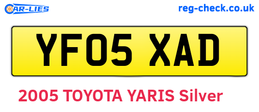 YF05XAD are the vehicle registration plates.