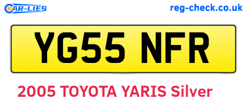 YG55NFR are the vehicle registration plates.