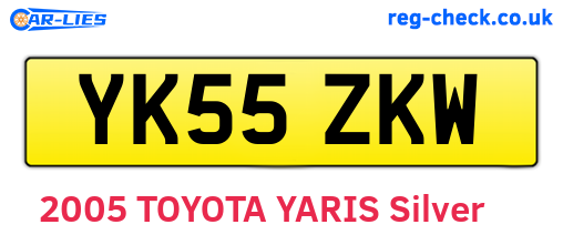 YK55ZKW are the vehicle registration plates.