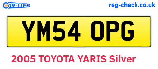 YM54OPG are the vehicle registration plates.