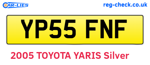 YP55FNF are the vehicle registration plates.