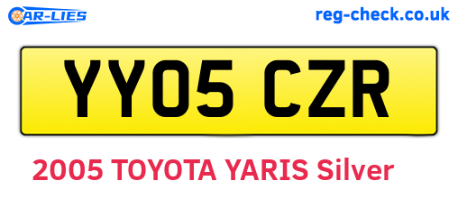 YY05CZR are the vehicle registration plates.