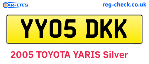 YY05DKK are the vehicle registration plates.