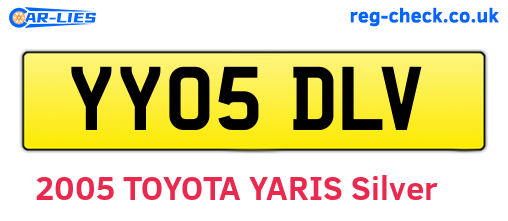 YY05DLV are the vehicle registration plates.