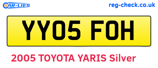 YY05FOH are the vehicle registration plates.