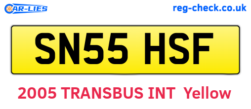 SN55HSF are the vehicle registration plates.