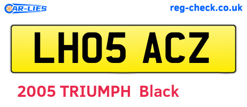 LH05ACZ are the vehicle registration plates.