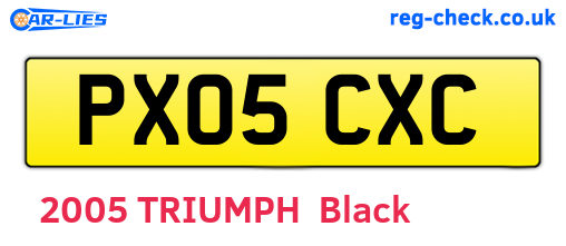 PX05CXC are the vehicle registration plates.