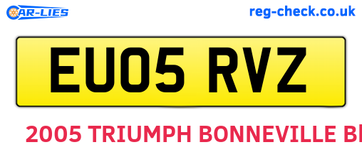 EU05RVZ are the vehicle registration plates.