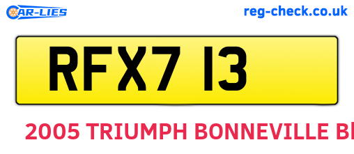 RFX713 are the vehicle registration plates.