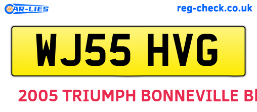 WJ55HVG are the vehicle registration plates.