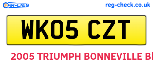 WK05CZT are the vehicle registration plates.