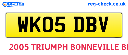 WK05DBV are the vehicle registration plates.