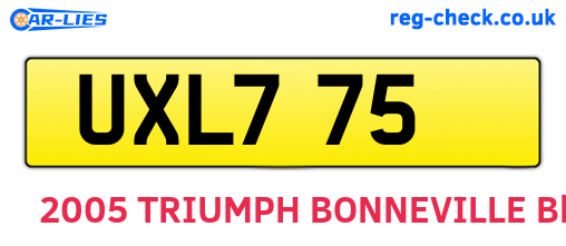 UXL775 are the vehicle registration plates.