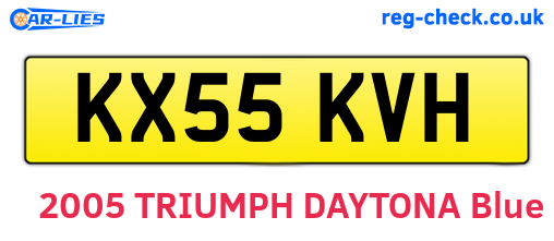 KX55KVH are the vehicle registration plates.