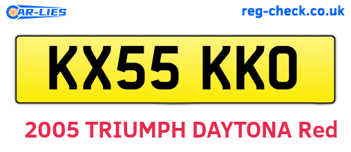 KX55KKO are the vehicle registration plates.