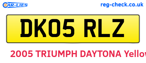 DK05RLZ are the vehicle registration plates.