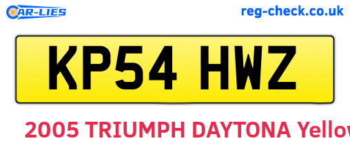 KP54HWZ are the vehicle registration plates.