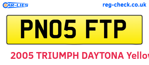 PN05FTP are the vehicle registration plates.