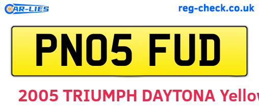 PN05FUD are the vehicle registration plates.