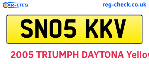 SN05KKV are the vehicle registration plates.