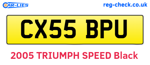 CX55BPU are the vehicle registration plates.