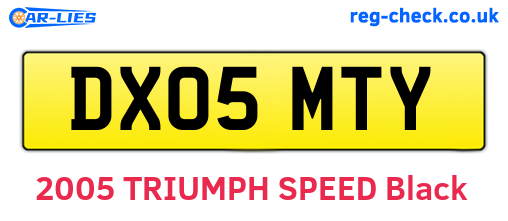 DX05MTY are the vehicle registration plates.