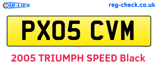 PX05CVM are the vehicle registration plates.