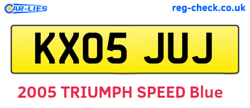 KX05JUJ are the vehicle registration plates.