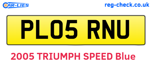 PL05RNU are the vehicle registration plates.