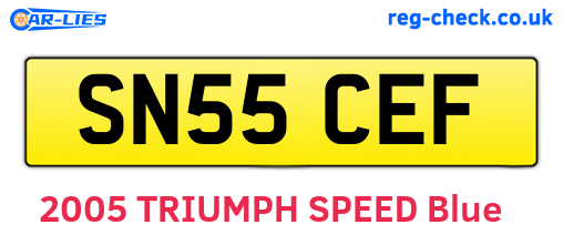 SN55CEF are the vehicle registration plates.