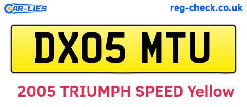DX05MTU are the vehicle registration plates.