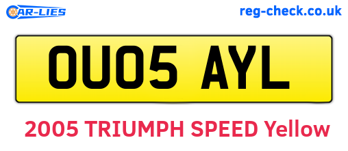 OU05AYL are the vehicle registration plates.