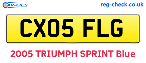 CX05FLG are the vehicle registration plates.