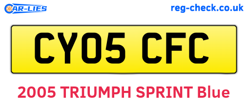 CY05CFC are the vehicle registration plates.