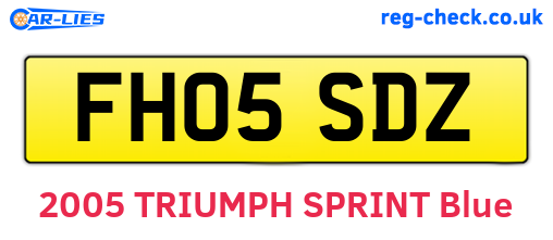 FH05SDZ are the vehicle registration plates.