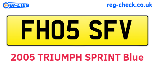 FH05SFV are the vehicle registration plates.