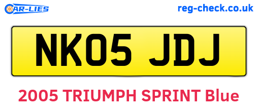 NK05JDJ are the vehicle registration plates.