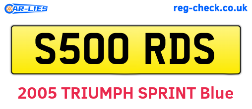 S500RDS are the vehicle registration plates.