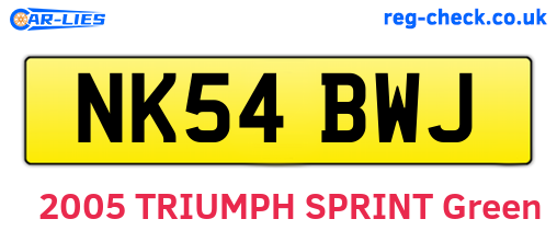 NK54BWJ are the vehicle registration plates.